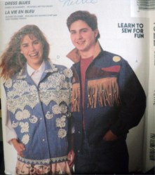 4922   McCalls UNISEX JEAN BUTTON JACKET, VEST, APPLIQUE, FRINGE PATTERN S, L
